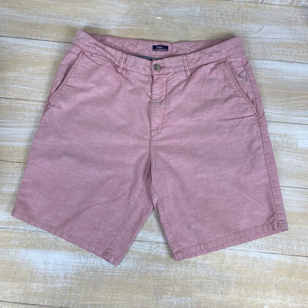 Johnnie-O Shorts Men's 33 Pink Chambray Chino Flat Front Beach Summer Outdoor